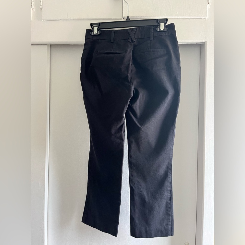 Anthropologie Maeve Pants Size 0 Black Stretch Straight Leg - Picture 2 of 6